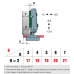 Петля Linken System A для стекла наружная с доводч. и хромир. заглушкой