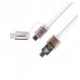 Кабель Lonsmax Micro & iPhone6 2-in-1 Metal Flat USB 1M